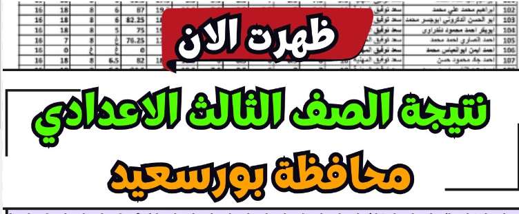 ” الف مبروك ” natega4dk.net نتيجة نت نتيجة الشهادة الاعدادية محافظة بورسعيد 2024 الترم الثاني بالاسم ورقم الجلوس portsaid.gov.eg