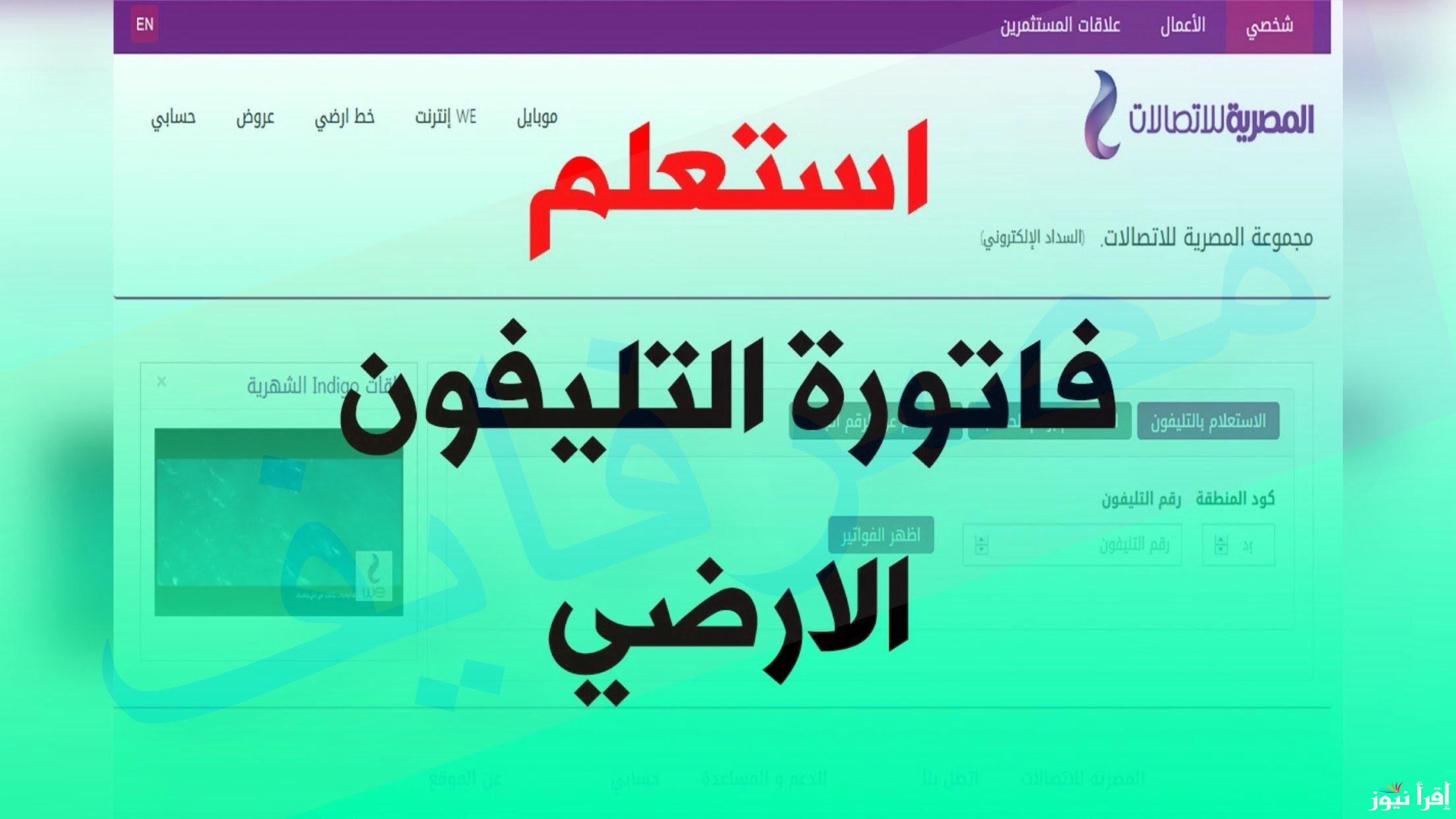 رابط الاستعلام عن فاتورة التليفون الأرضي لشهر يناير 2025 وأنظمة الدفع المختلفة 
