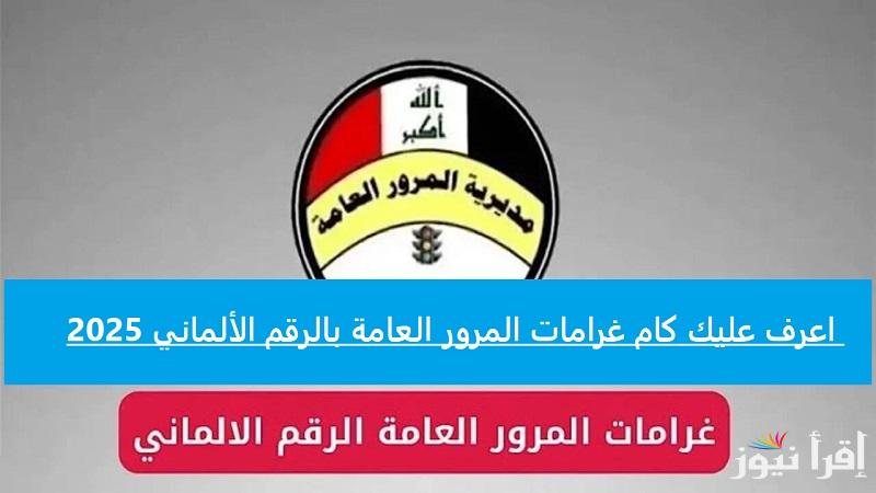 عبر”ur.gov.iq”  اعرف عليك كام غرامات المرور العامة بالرقم الألماني 2025 بوابة أور غرامات المرور فى العراق