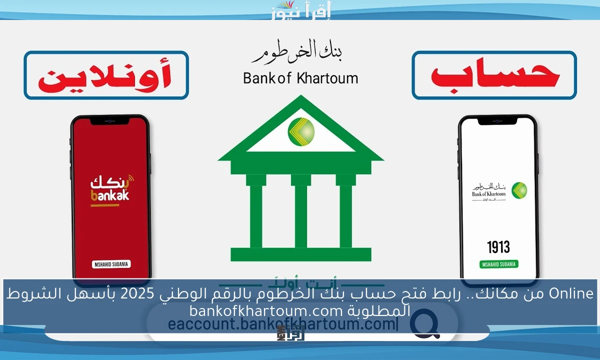 Online من مكانك.. رابط فتح حساب بنك الخرطوم بالرقم الوطني 2025 بأسهل الشروط المطلوبة bankofkhartoum.com