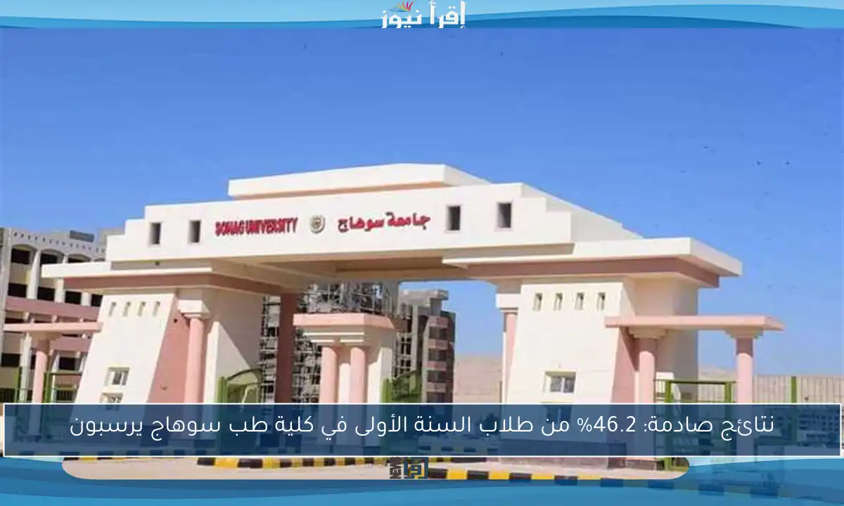 نتائج صادمة: 46.2% من طلاب السنة الأولى في كلية طب سوهاج يرسبون