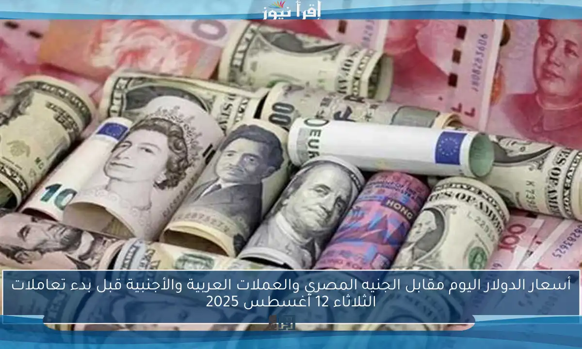 أسعار الدولار اليوم مقابل الجنيه المصري والعملات العربية والأجنبية قبل بدء تعاملات الثلاثاء 12 أغسطس 2025