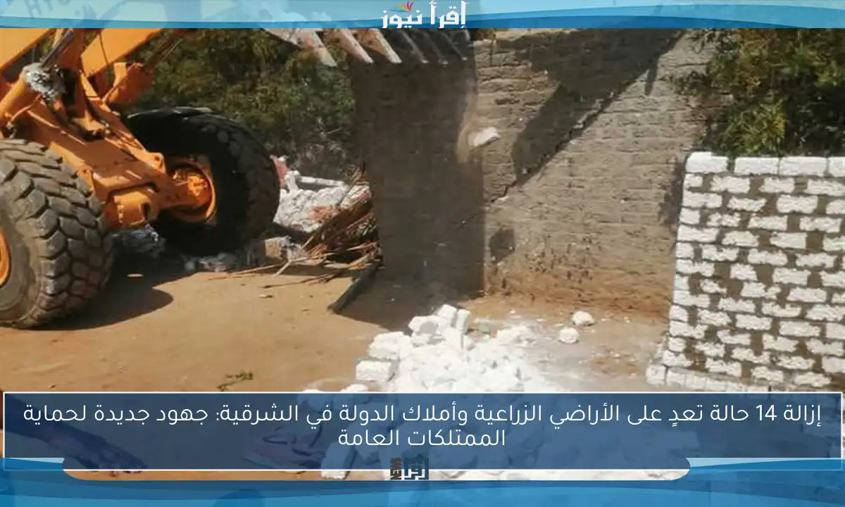 إزالة 14 حالة تعدٍ على الأراضي الزراعية وأملاك الدولة في الشرقية: جهود جديدة لحماية الممتلكات العامة