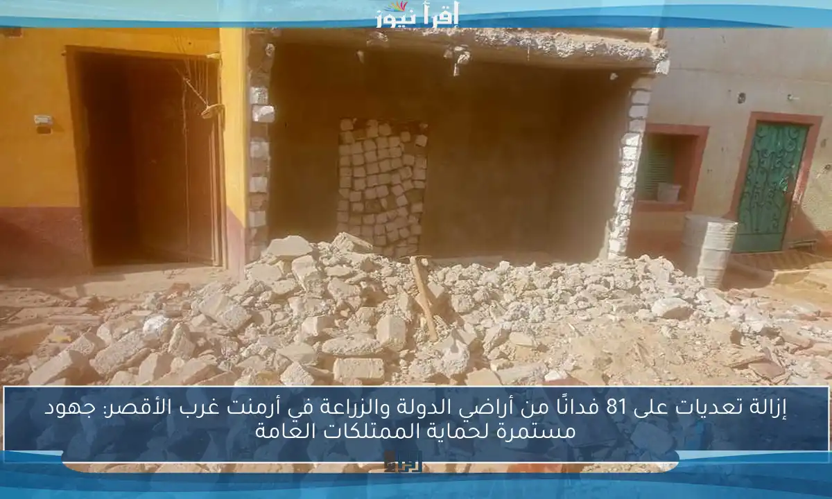 إزالة تعديات على 81 فدانًا من أراضي الدولة والزراعة في أرمنت غرب الأقصر: جهود مستمرة لحماية الممتلكات العامة