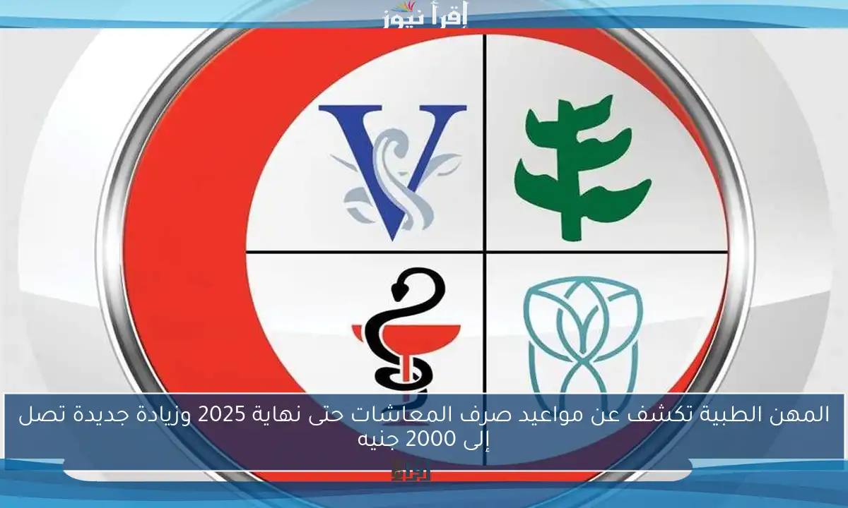 المهن الطبية تكشف عن مواعيد صرف المعاشات حتى نهاية 2025 وزيادة جديدة تصل إلى 2000 جنيه