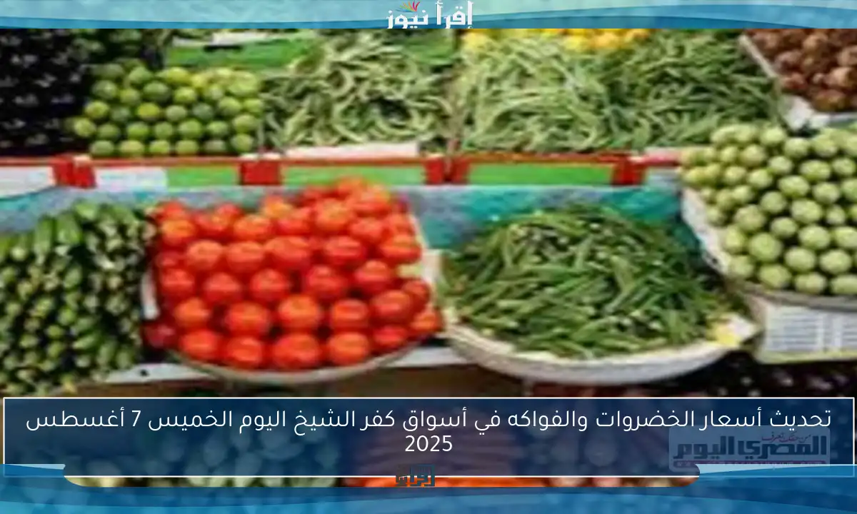 تحديث أسعار الخضروات والفواكه في أسواق كفر الشيخ اليوم الخميس 7 أغسطس 2025