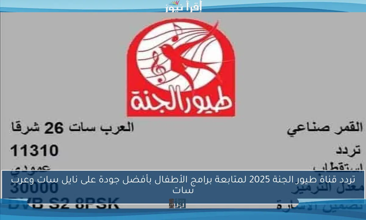 تردد قناة طيور الجنة 2025 لمتابعة برامج الأطفال بأفضل جودة على نايل سات وعرب سات