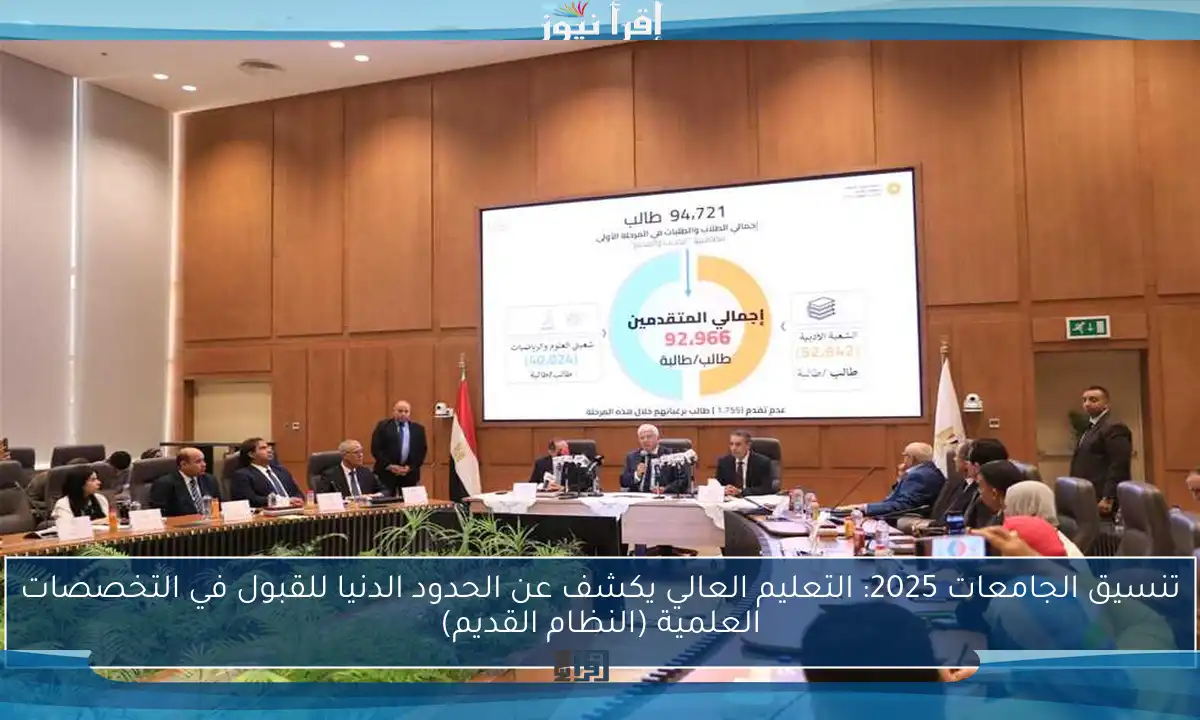 تنسيق الجامعات 2025: التعليم العالي يكشف عن الحدود الدنيا للقبول في التخصصات العلمية (النظام القديم)