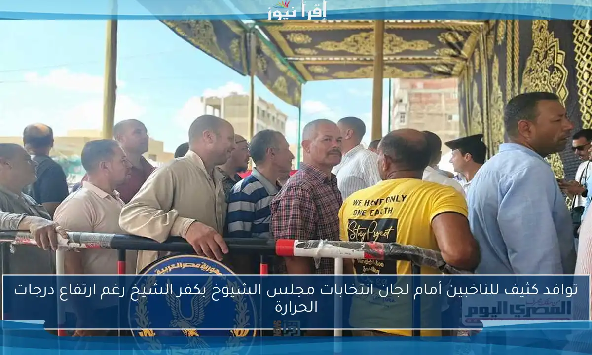 توافد كثيف للناخبين أمام لجان انتخابات مجلس الشيوخ بكفر الشيخ رغم ارتفاع درجات الحرارة