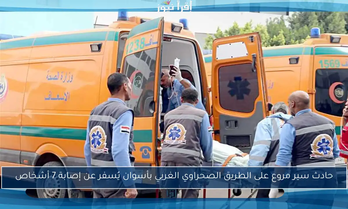 حادث سير مروع على الطريق الصحراوي الغربي بأسوان يُسفر عن إصابة 7 أشخاص