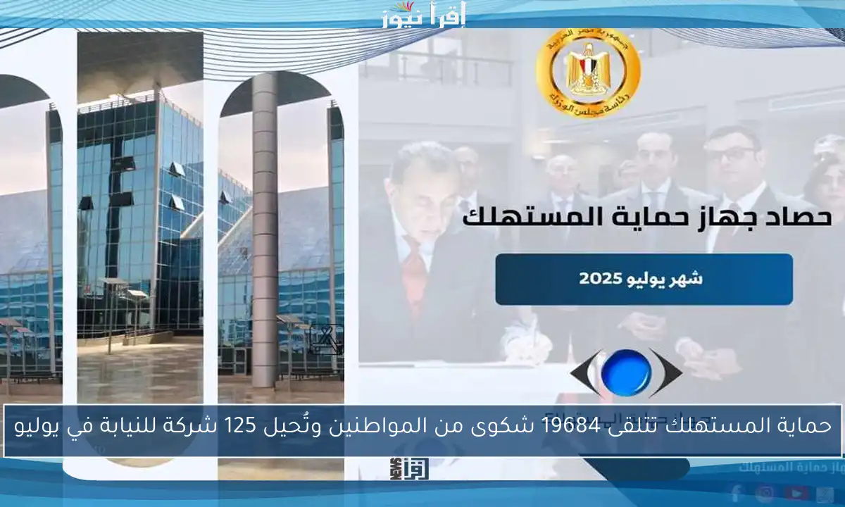 حماية المستهلك تتلقى 19684 شكوى من المواطنين وتُحيل 125 شركة للنيابة في يوليو