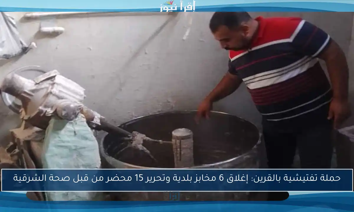 حملة تفتيشية بالقرين: إغلاق 6 مخابز بلدية وتحرير 15 محضر من قبل صحة الشرقية
