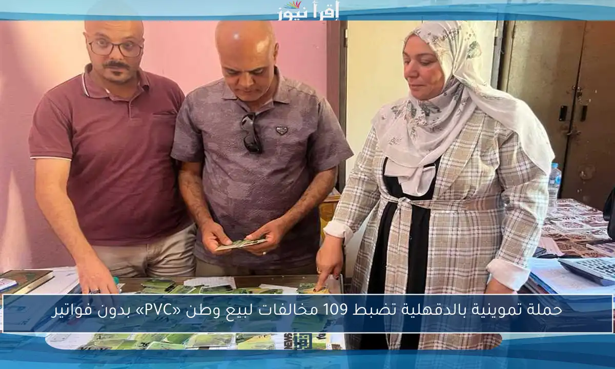 حملة تموينية بالدقهلية تضبط 109 مخالفات لبيع وطن «PVC» بدون فواتير
