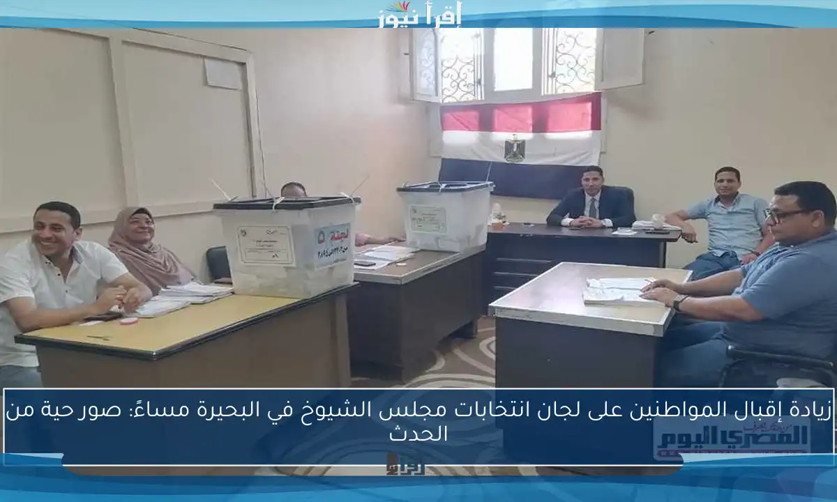 زيادة إقبال المواطنين على لجان انتخابات مجلس الشيوخ في البحيرة مساءً: صور حية من الحدث