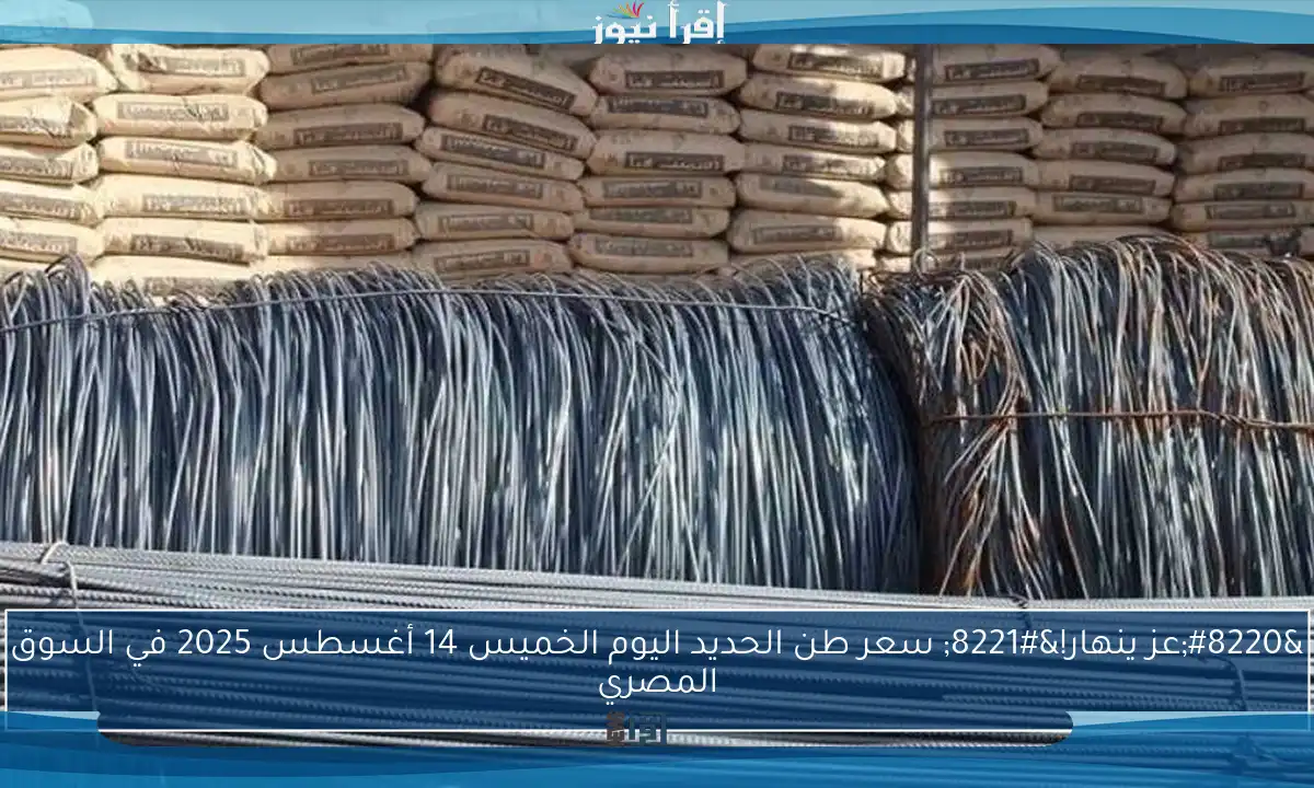 “عز ينهار!” سعر طن الحديد اليوم الخميس 14 أغسطس 2025 في السوق المصري