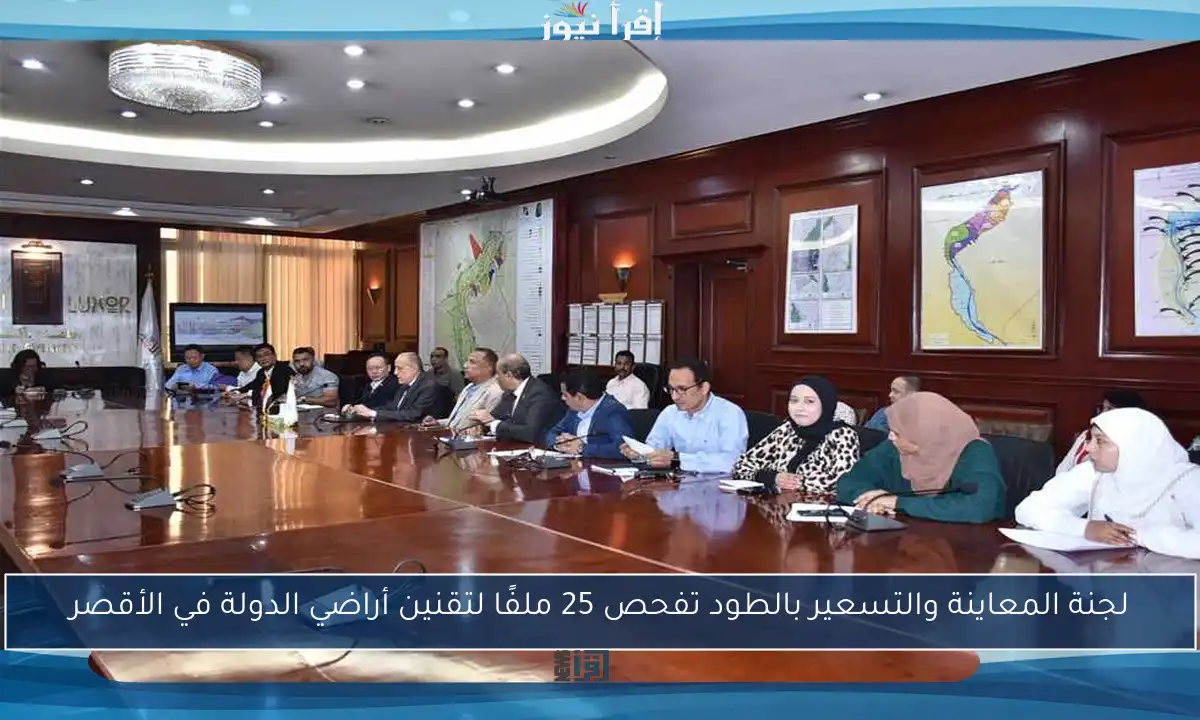 لجنة المعاينة والتسعير بالطود تفحص 25 ملفًا لتقنين أراضي الدولة في الأقصر