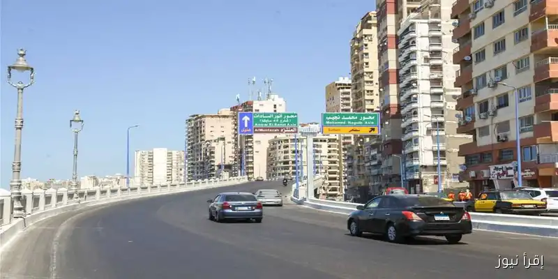 محافظ الإسكندرية يقوم بجولة تفقدية لكوبري محمد نجيب بعد تشغيله التجريبي بطول 600 متر