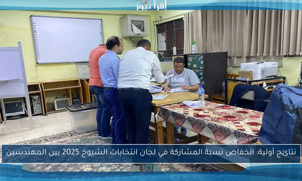نتائج أولية: انخفاض نسبة المشاركة في لجان انتخابات الشيوخ 2025 بين المهندسين