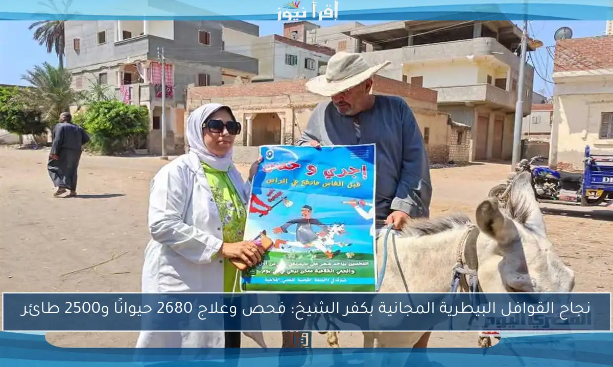 نجاح القوافل البيطرية المجانية بكفر الشيخ: فحص وعلاج 2680 حيوانًا و2500 طائر
